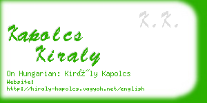 kapolcs kiraly business card